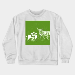 How now green cow !! Crewneck Sweatshirt